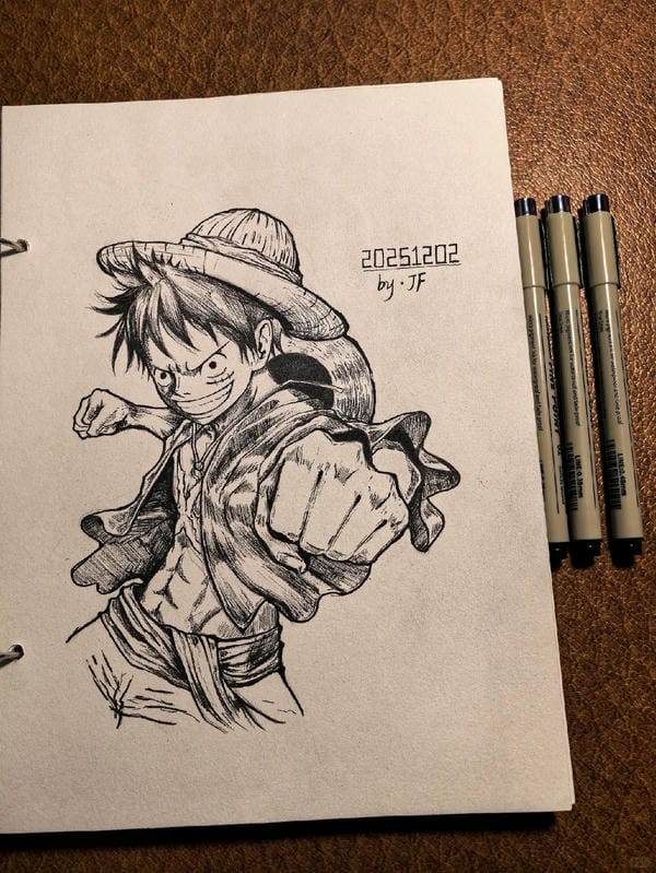 vẽ tranh luffy 25