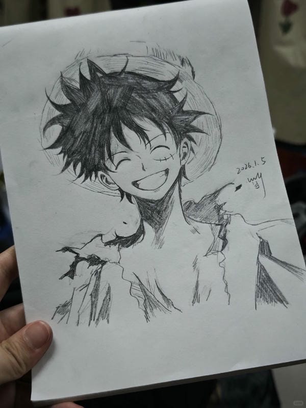 vẽ tranh luffy 3
