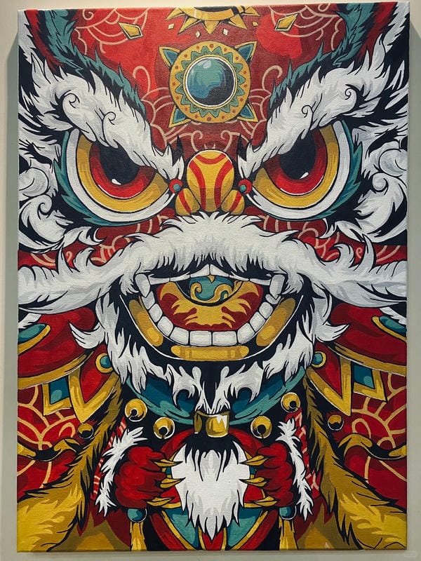 vẽ tranh múa lân ngày tết 22