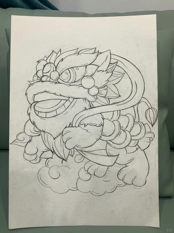 vẽ tranh múa lân ngày tết 27