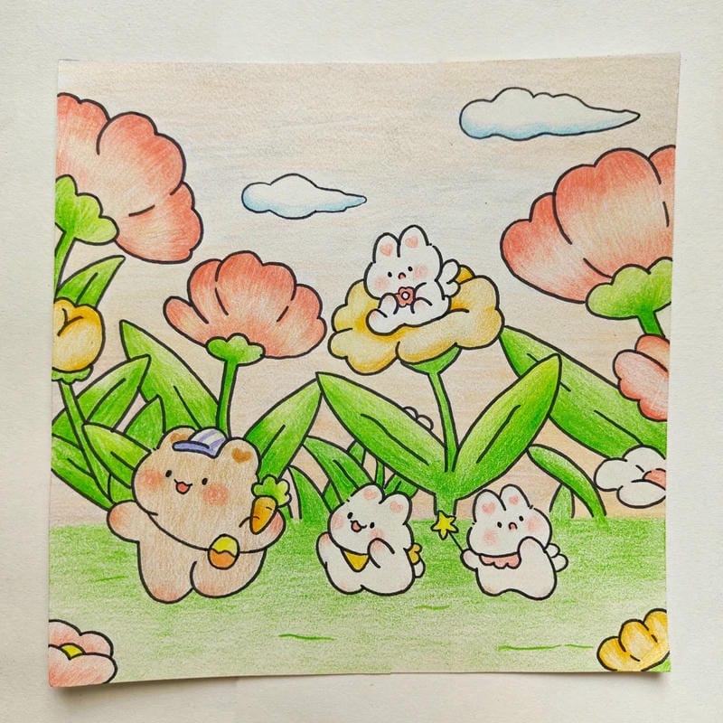 vẽ tranh mùa xuân đơn giản 11