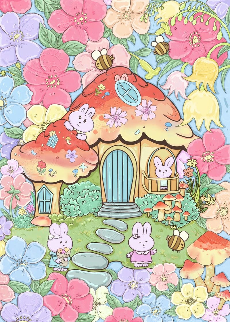 vẽ tranh mùa xuân đơn giản 12