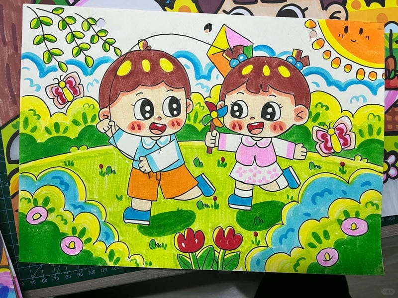 vẽ tranh mùa xuân đơn giản 23