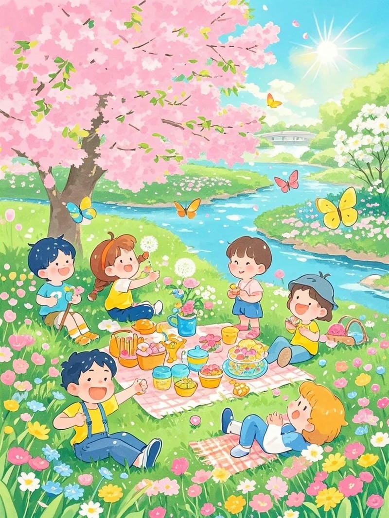 vẽ tranh mùa xuân đơn giản 24