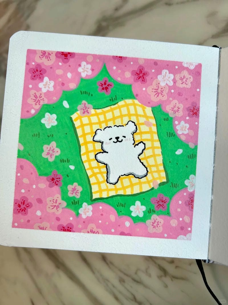 vẽ tranh mùa xuân đơn giản 25