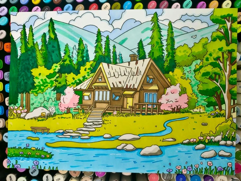 vẽ tranh mùa xuân đơn giản 7