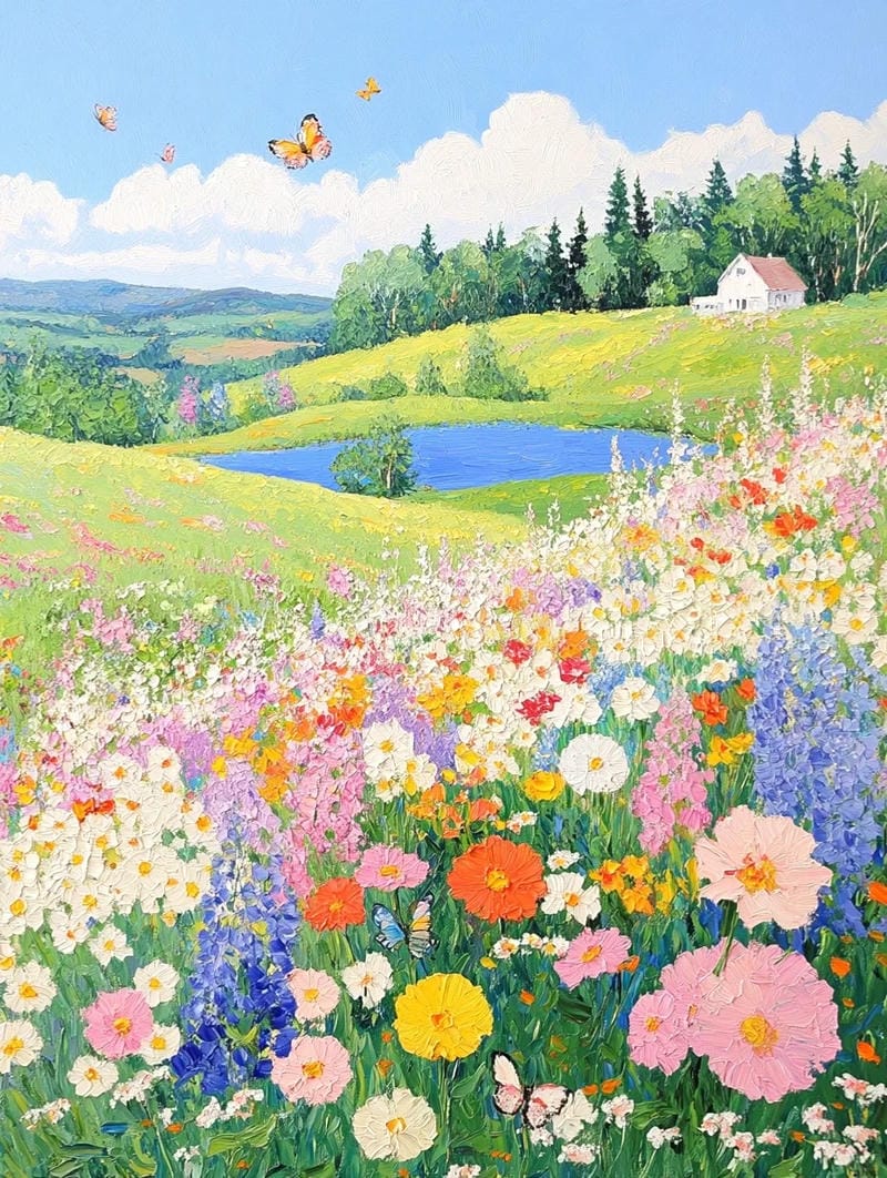 vẽ tranh mùa xuân đơn giản 9