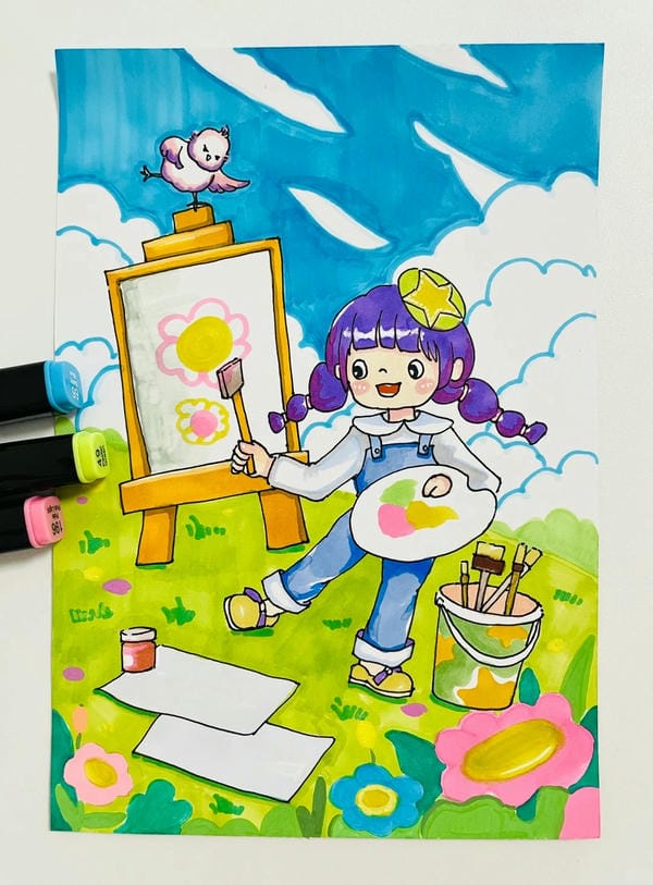 vẽ tranh nghề nghiệp 3