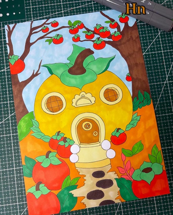 vẽ tranh ngôi nhà 1