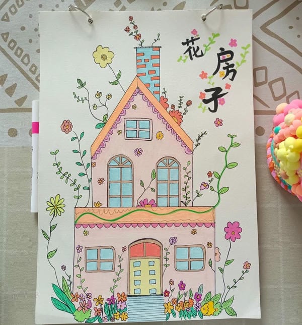 vẽ tranh ngôi nhà 13