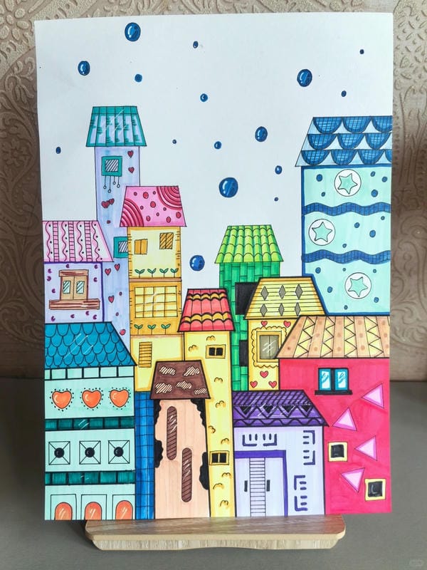 vẽ tranh ngôi nhà 15