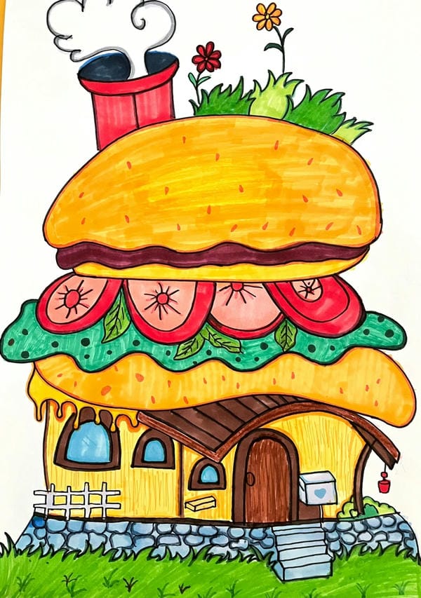 vẽ tranh ngôi nhà 16