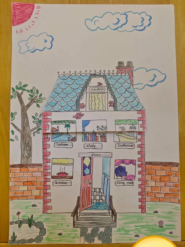 vẽ tranh ngôi nhà 19