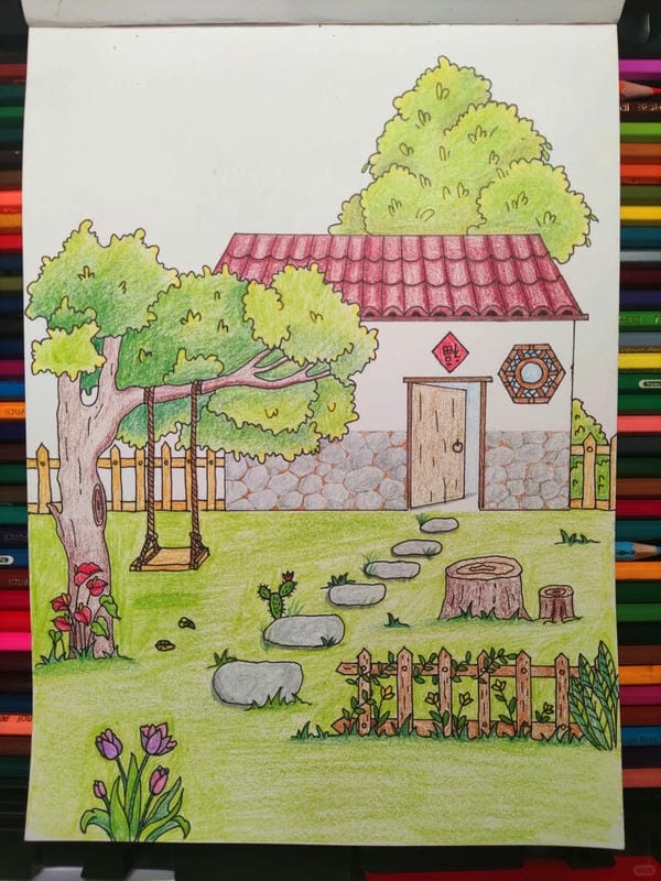 vẽ tranh ngôi nhà 22