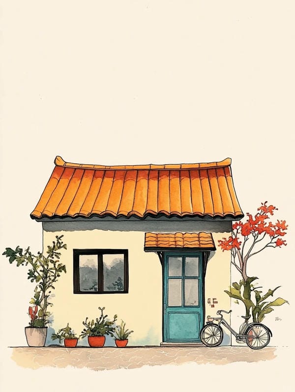 vẽ tranh ngôi nhà 3