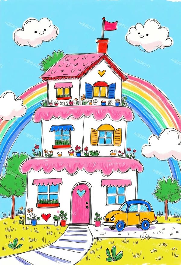 vẽ tranh ngôi nhà 6