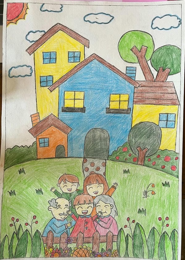 vẽ tranh ngôi nhà 7