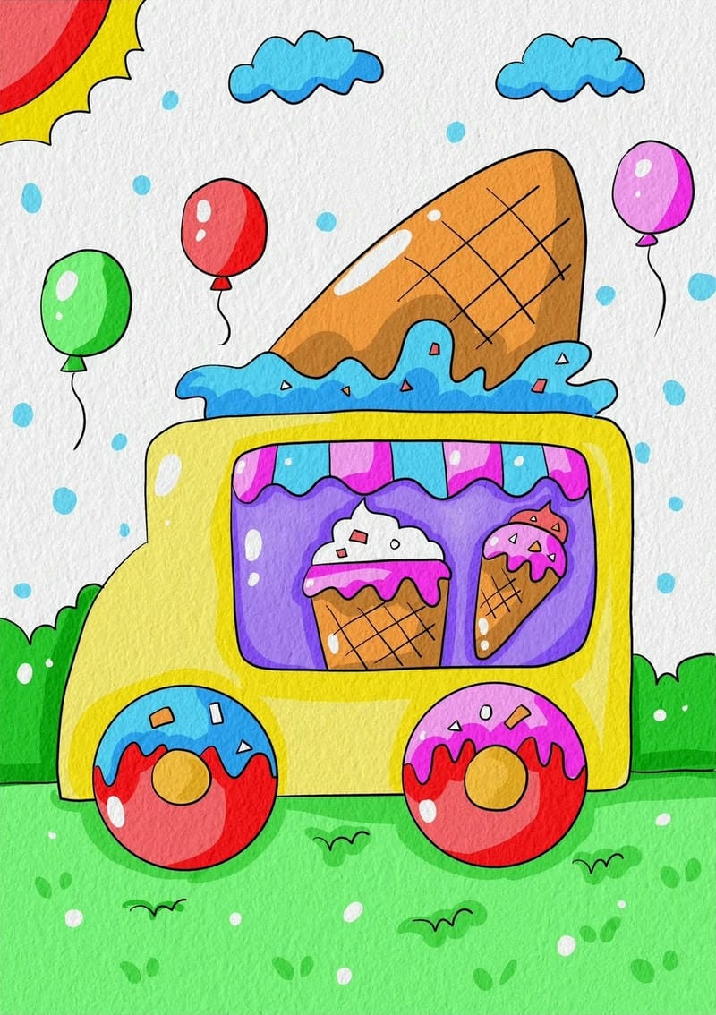 vẽ tranh ô tô mơ ước 16