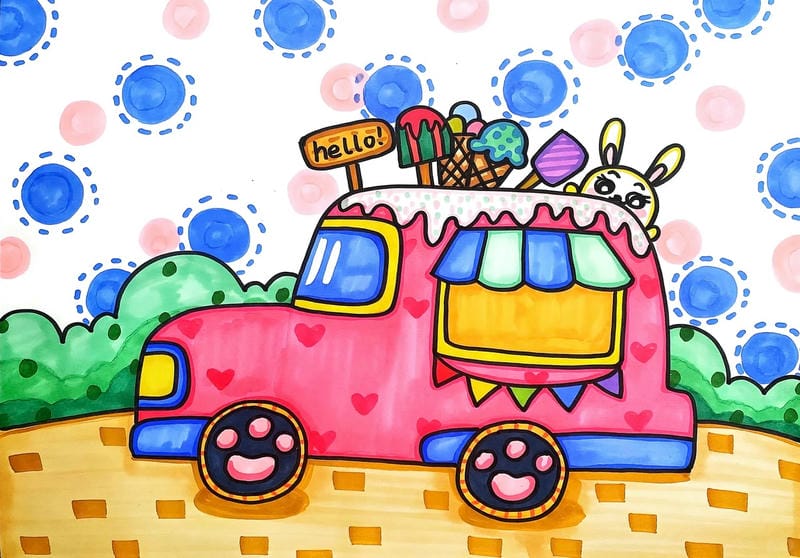 vẽ tranh ô tô mơ ước 17