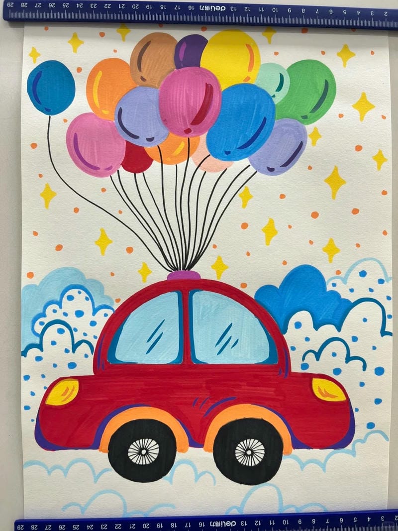 vẽ tranh ô tô mơ ước 2