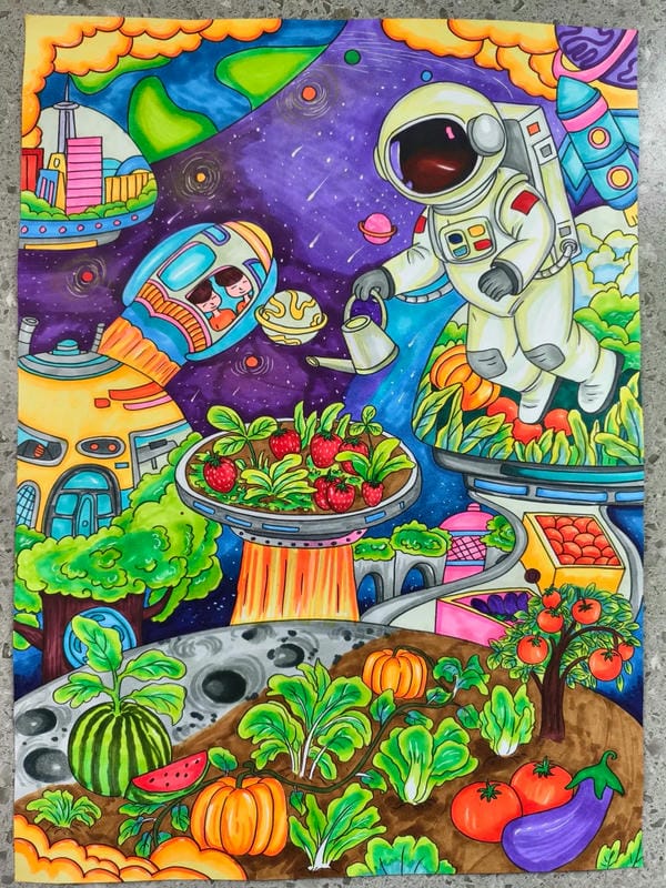 vẽ tranh phi hành gia 20