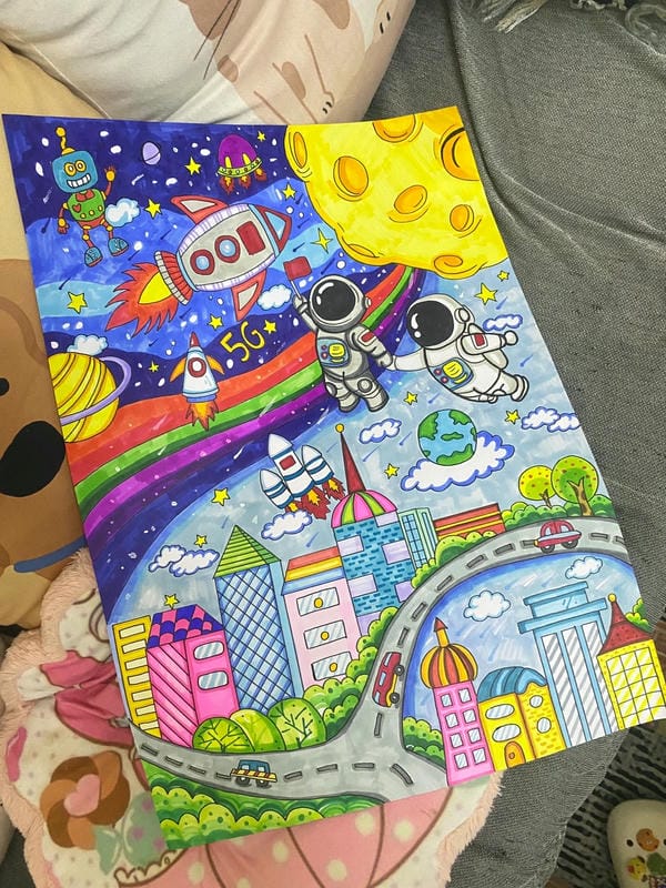 vẽ tranh phi hành gia 21