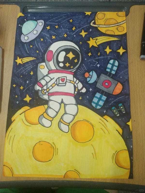 vẽ tranh phi hành gia 25