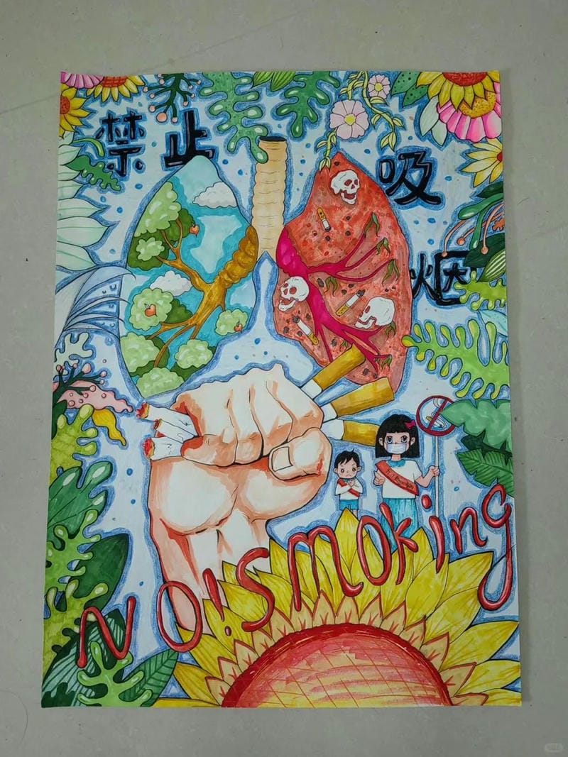 vẽ tranh phòng chống thuốc lá 18