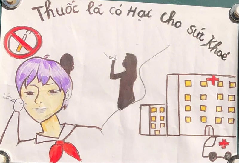 vẽ tranh phòng chống thuốc lá 3