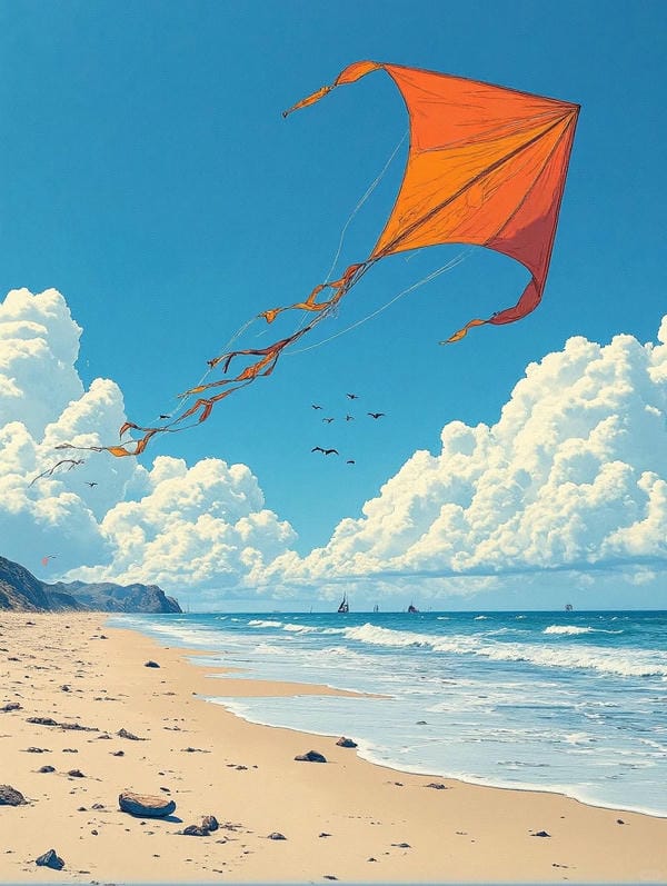 vẽ tranh thả diều đẹp 2