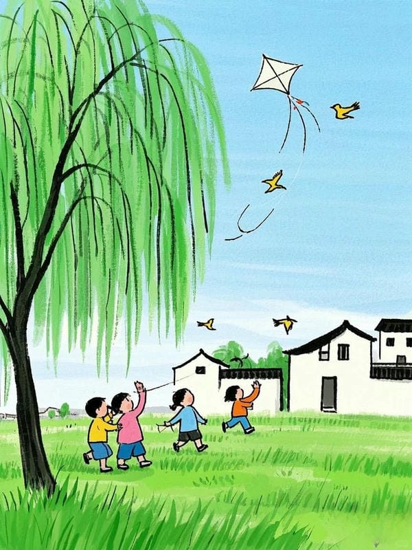 vẽ tranh thả diều đẹp 22