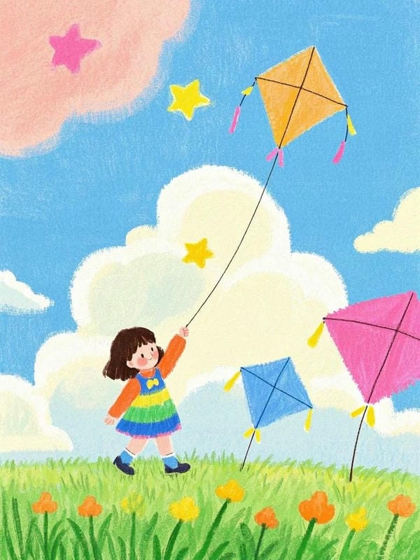 vẽ tranh thả diều đẹp 24