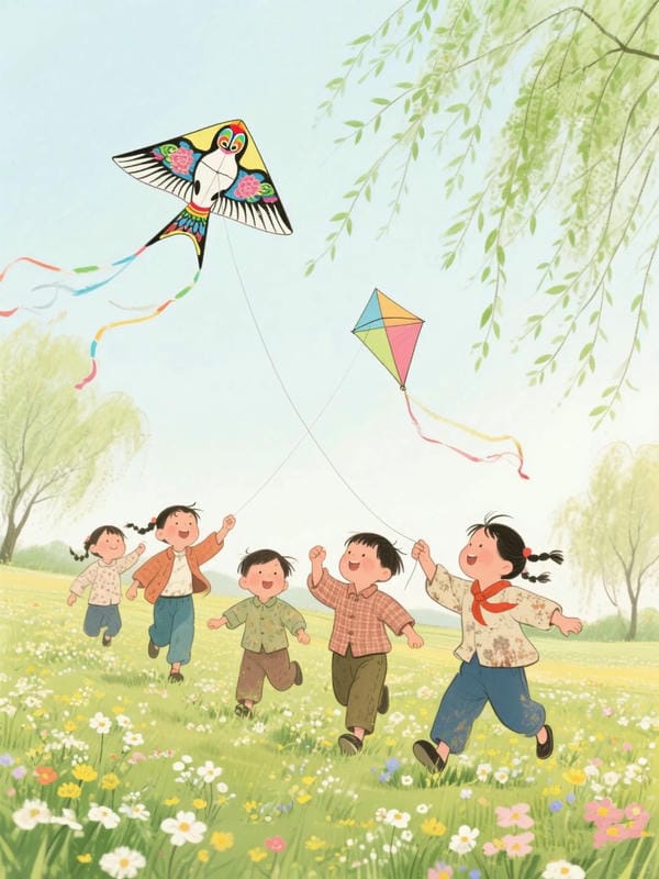 vẽ tranh thả diều đẹp 28