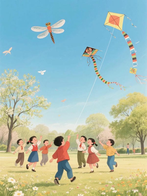 vẽ tranh thả diều đẹp 30