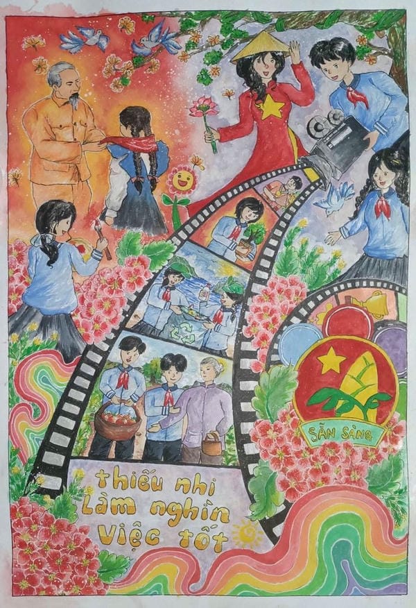 vẽ tranh thiếu nhi làm nghìn việc tốt 16