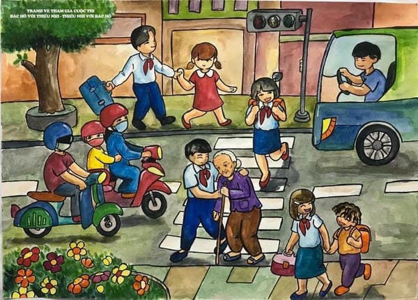vẽ tranh thiếu nhi làm nghìn việc tốt 6