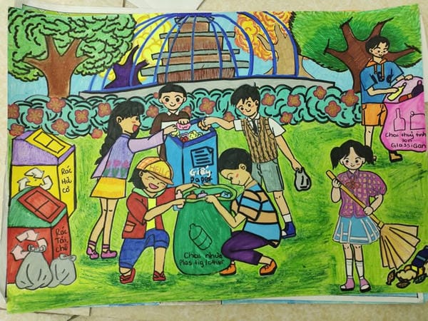 vẽ tranh thiếu nhi làm nghìn việc tốt 9