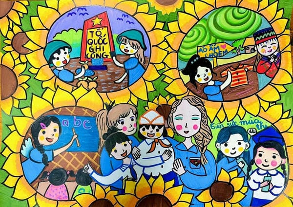 vẽ tranh thiếu nhi việt nam làm nghìn việc tốt