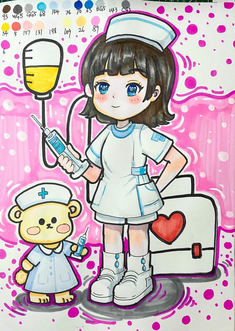 vẽ tranh ước mơ của em làm bác sĩ 1