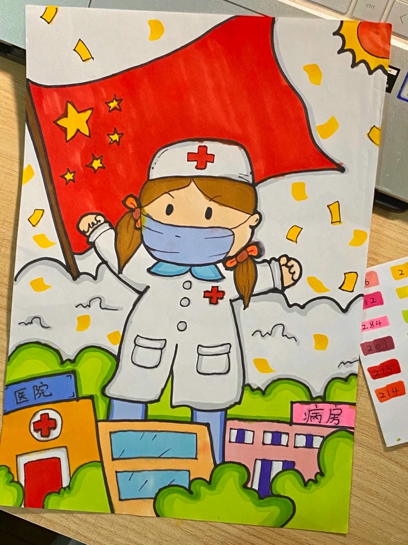 vẽ tranh ước mơ của em làm bác sĩ 12