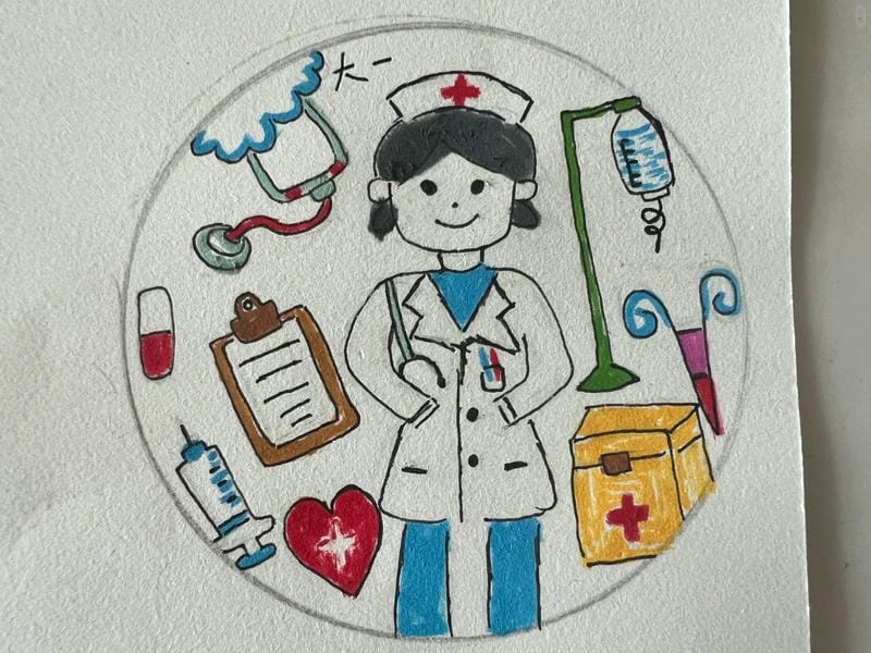 vẽ tranh ước mơ của em làm bác sĩ 23