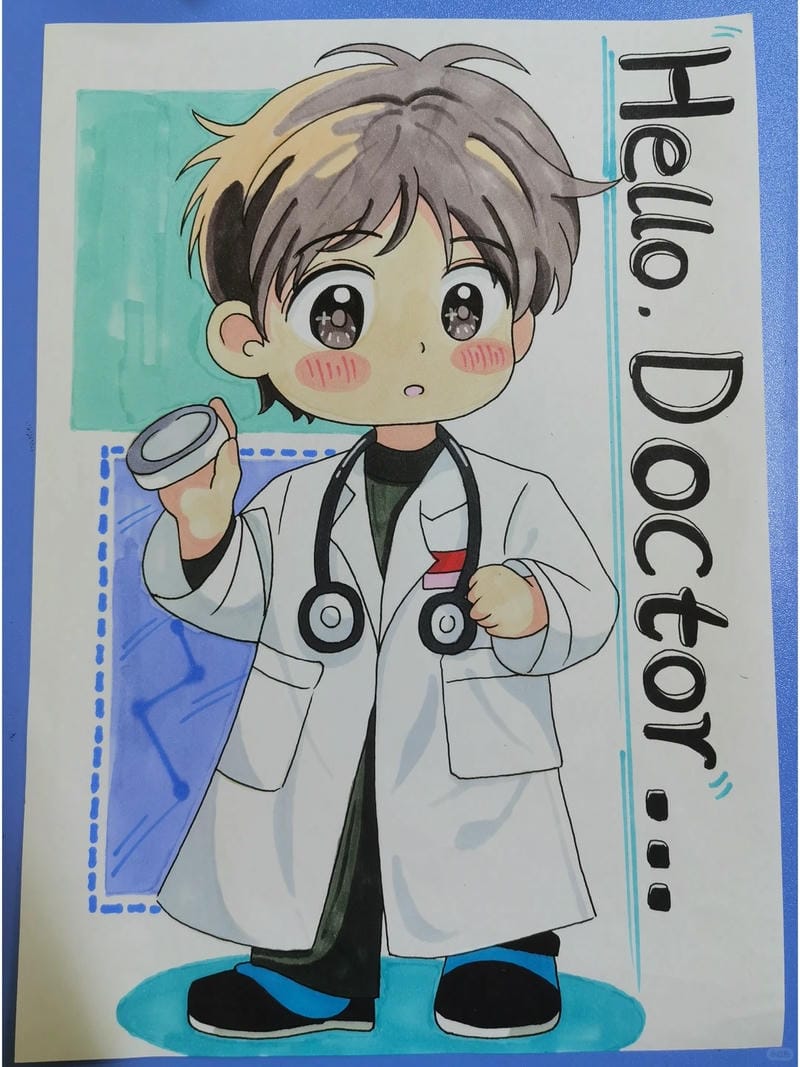 vẽ tranh ước mơ của em làm bác sĩ 7