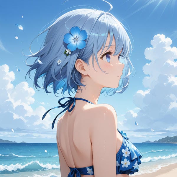 ảnh anime màu xanh dương 15