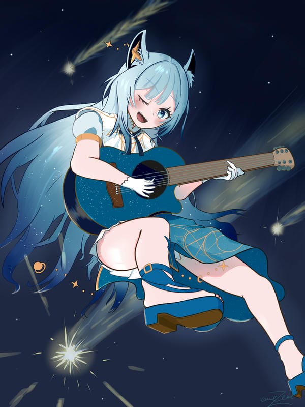 ảnh anime màu xanh dương 17