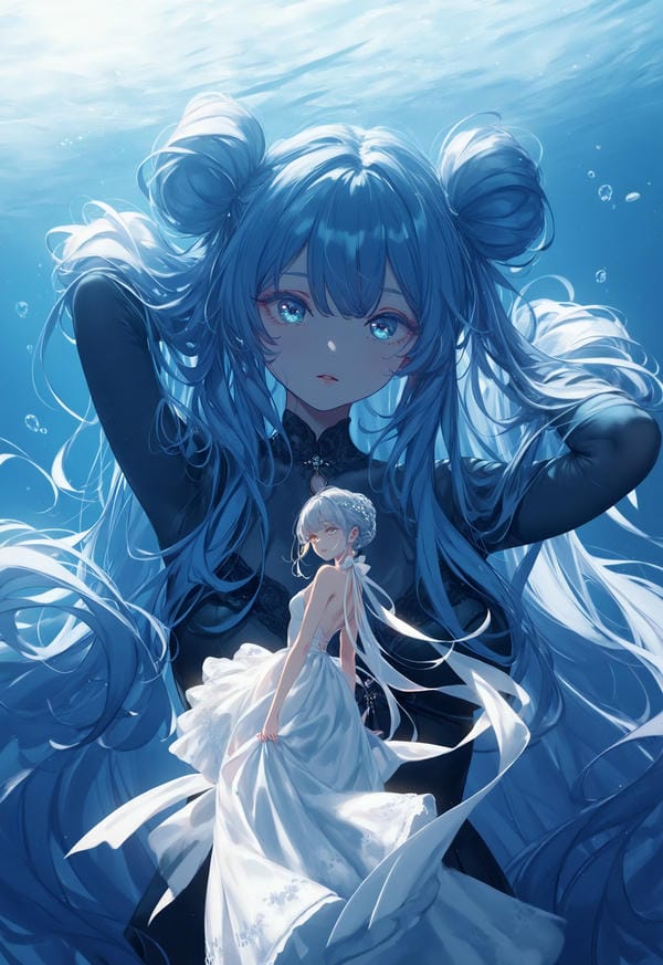 ảnh anime màu xanh dương 19