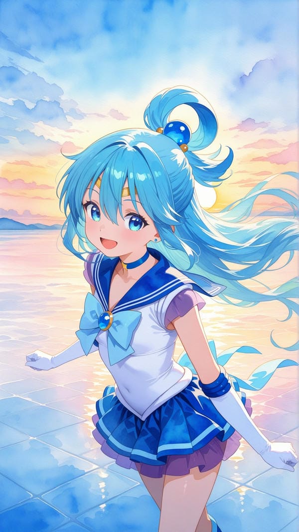 ảnh anime màu xanh dương 25