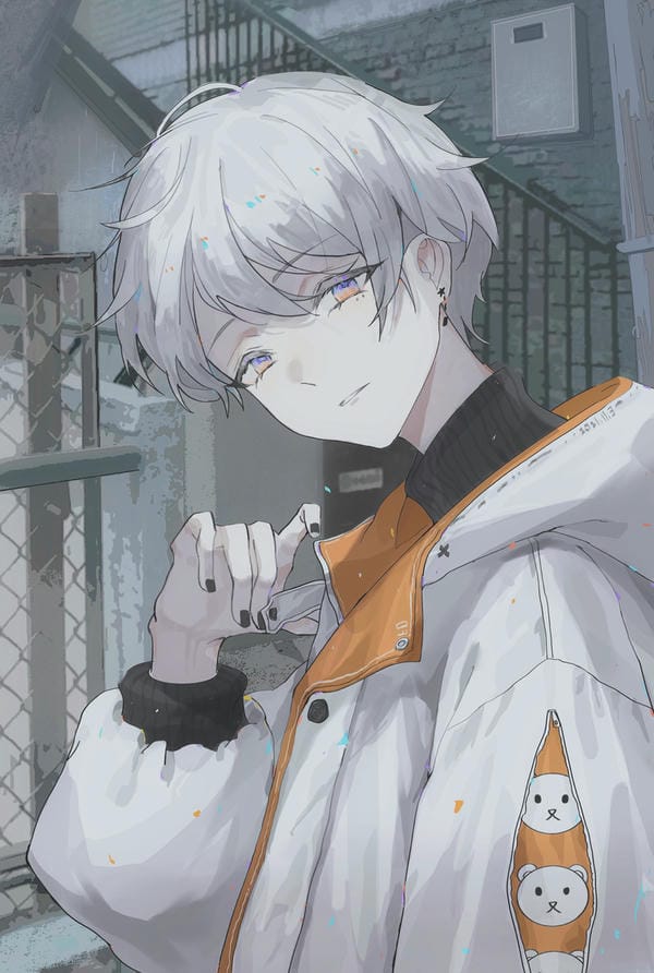 ảnh anime nam tóc trắng 11