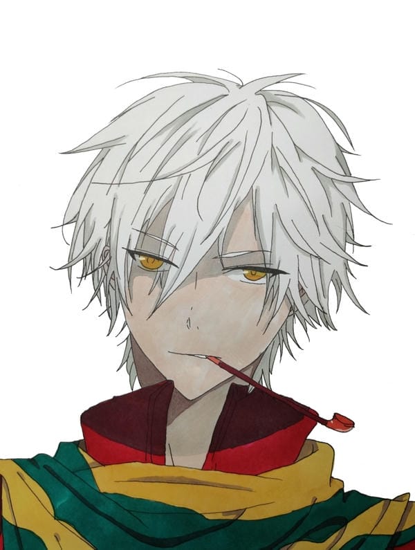 ảnh anime nam tóc trắng 15