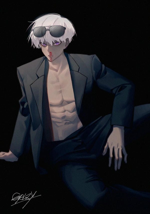 ảnh anime nam tóc trắng 16