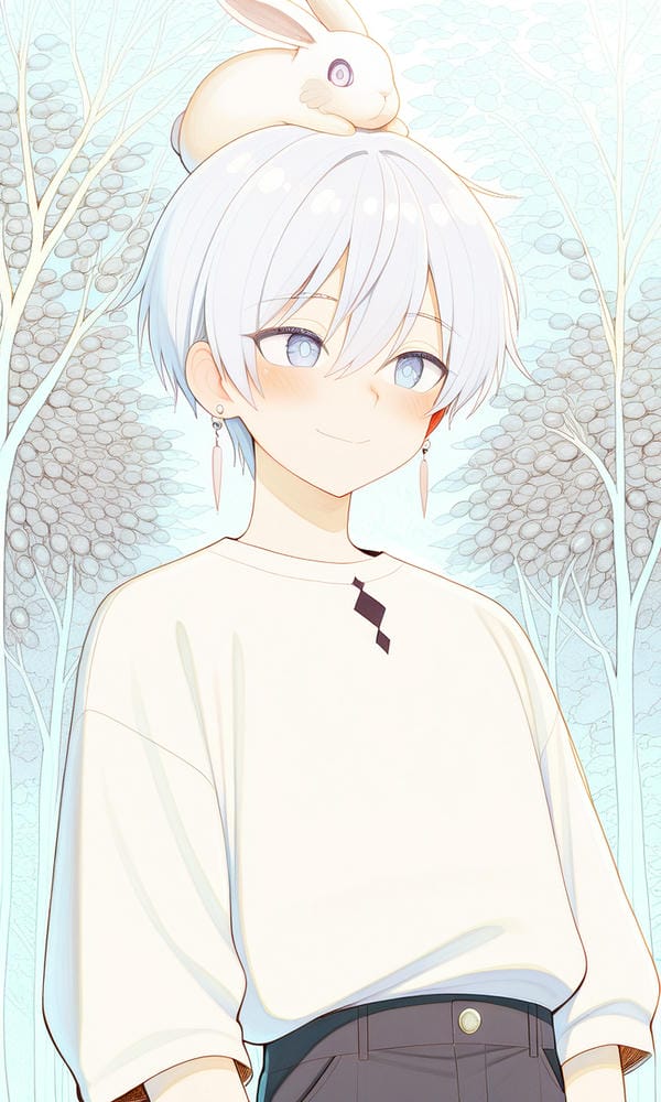 ảnh anime nam tóc trắng 22